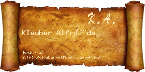 Klauber Alfréda névjegykártya